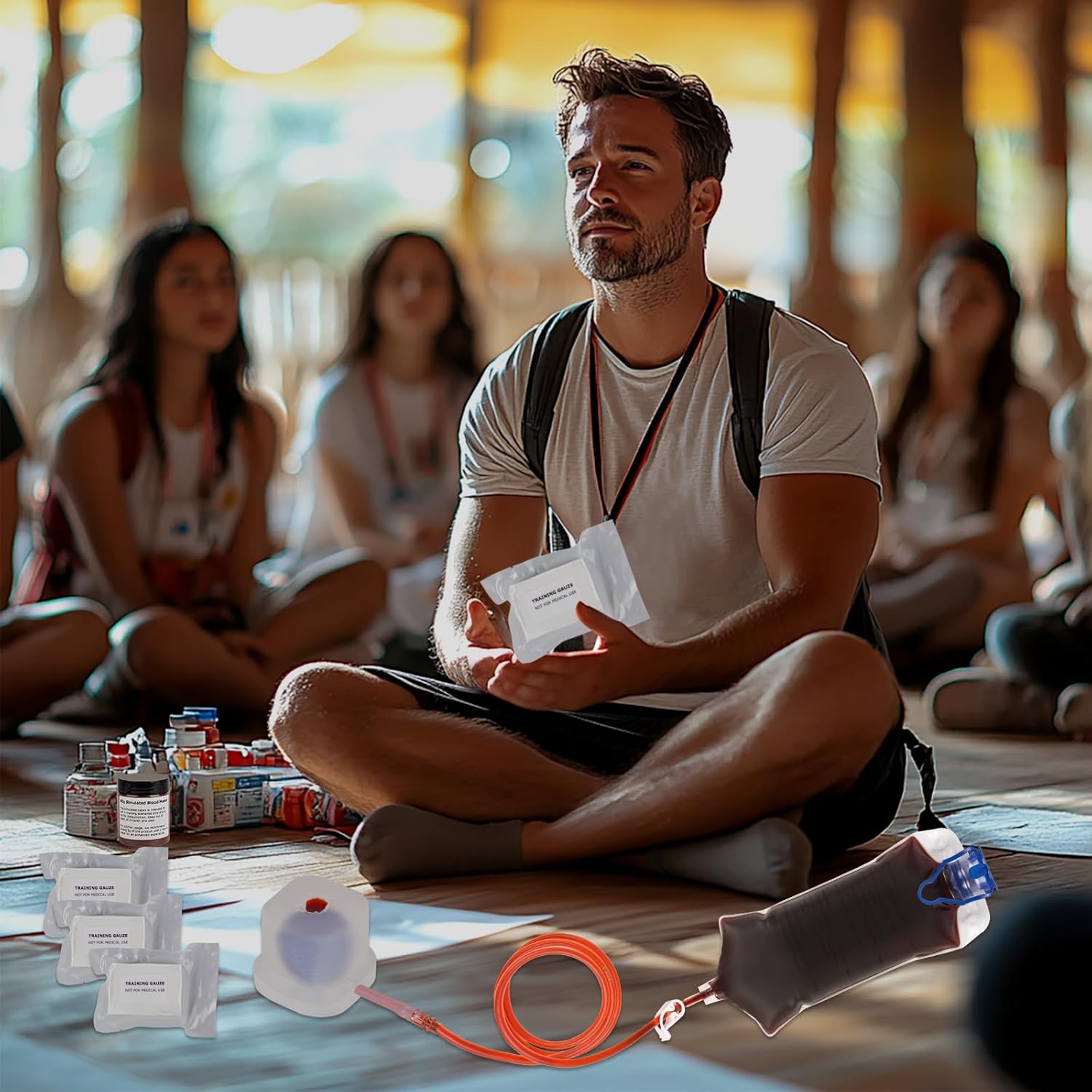 SimCoach Wound Packing Trainer Kit, Stop The Bleed Training Kit for Hemorrhage Control, Transparent Wound Dressing Trainer for Hemostasis Training, 0.35in