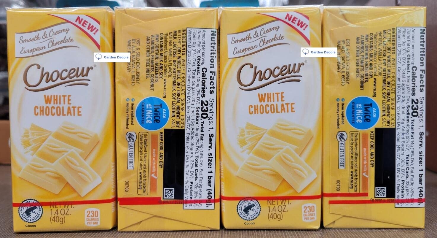 Choceur Smooth & Creamy European White Chocolate 7oz 200g (Four Bags)