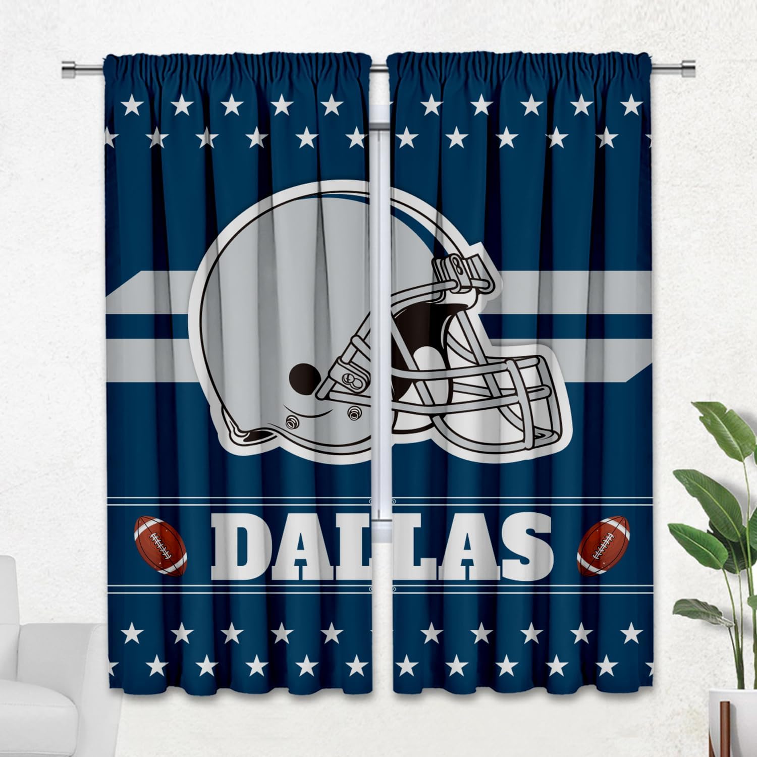 Green Bay Curtains Football Themed Blackout Curtains for Bedroom Man Cave & Green Bay Room Decor 72" W x 84" L Curtains