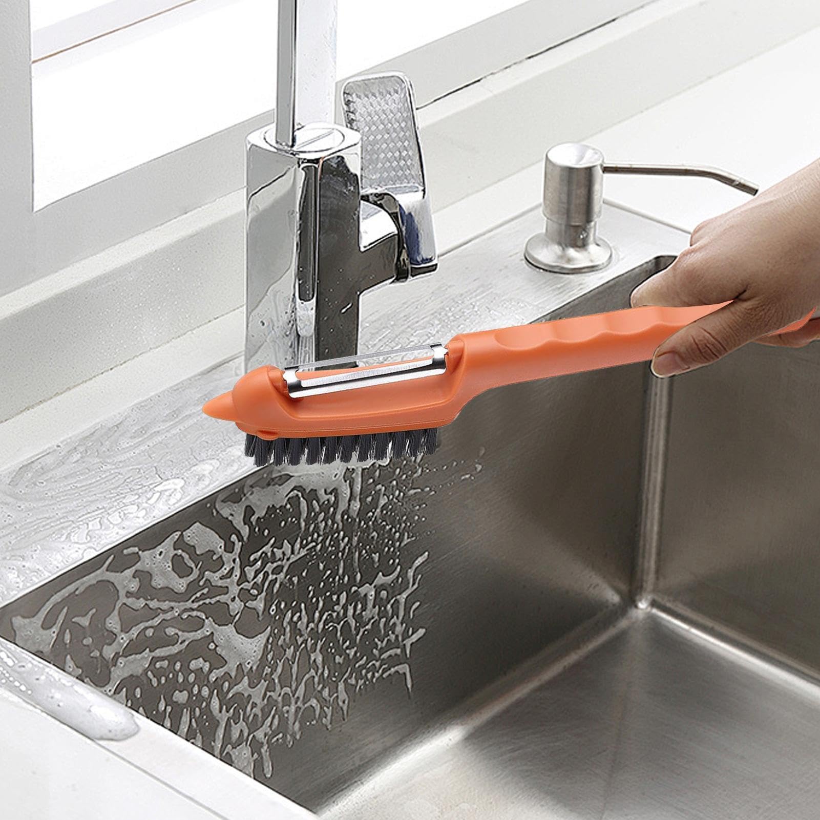 Brosse à légumes, épurateur de légumes,Brosse à pommes de terre flexible pour éplucheur de carottes | Brosse à récurer les légumes amovible multifonctionnelle pour la cuisine, les légumes et le restau
