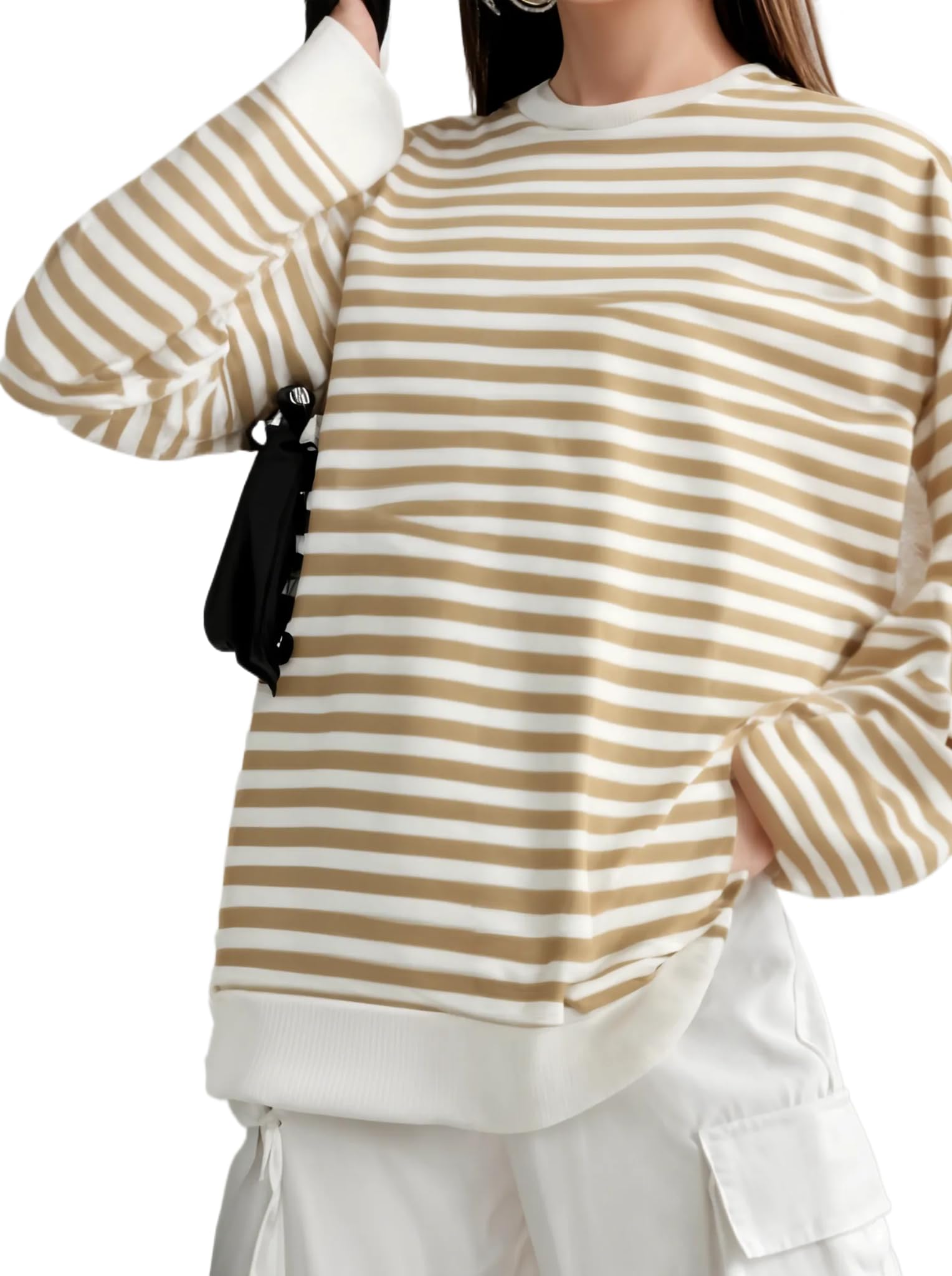 VIMAL JONNEY Women Striped T-Shirt || T-Shirt for Women || Full Sleeve T Shirt || T-Shirt-VIMAL640527