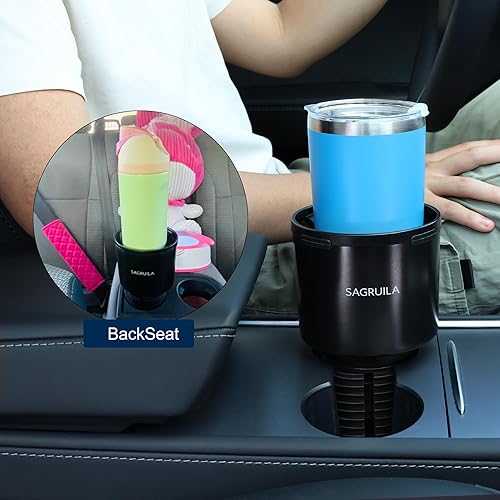 Miniatura 2 de Expansor de portavasos para automóvil con base de goma elástica, adaptador de portavasos grande compatible con Yeti, Hydro Flask, Nalgene, Stanley
