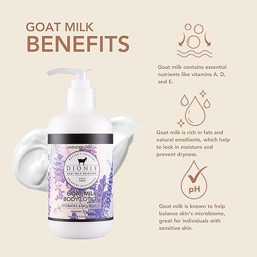 Miniatura 2 de Dionis Loción corporal de leche de cabra de 8.5 onzas, aroma de flor silvestre Blue Ridge, hidratante e hidratante, libre de parabenos y crueldad,
