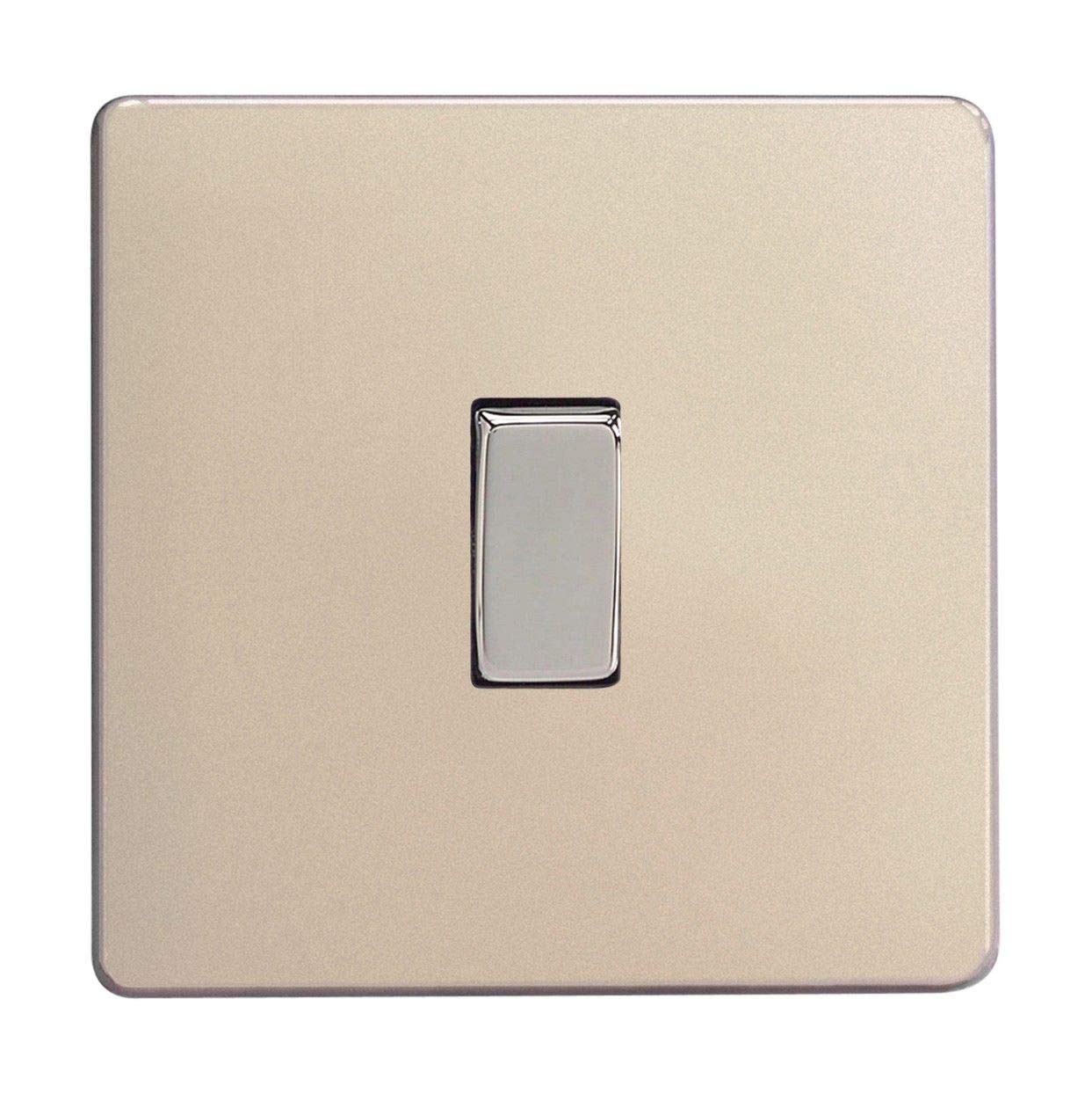 Varilight 1-Gang 10A Intermediate Rocker Light Switch Satin Chrome XDN7S