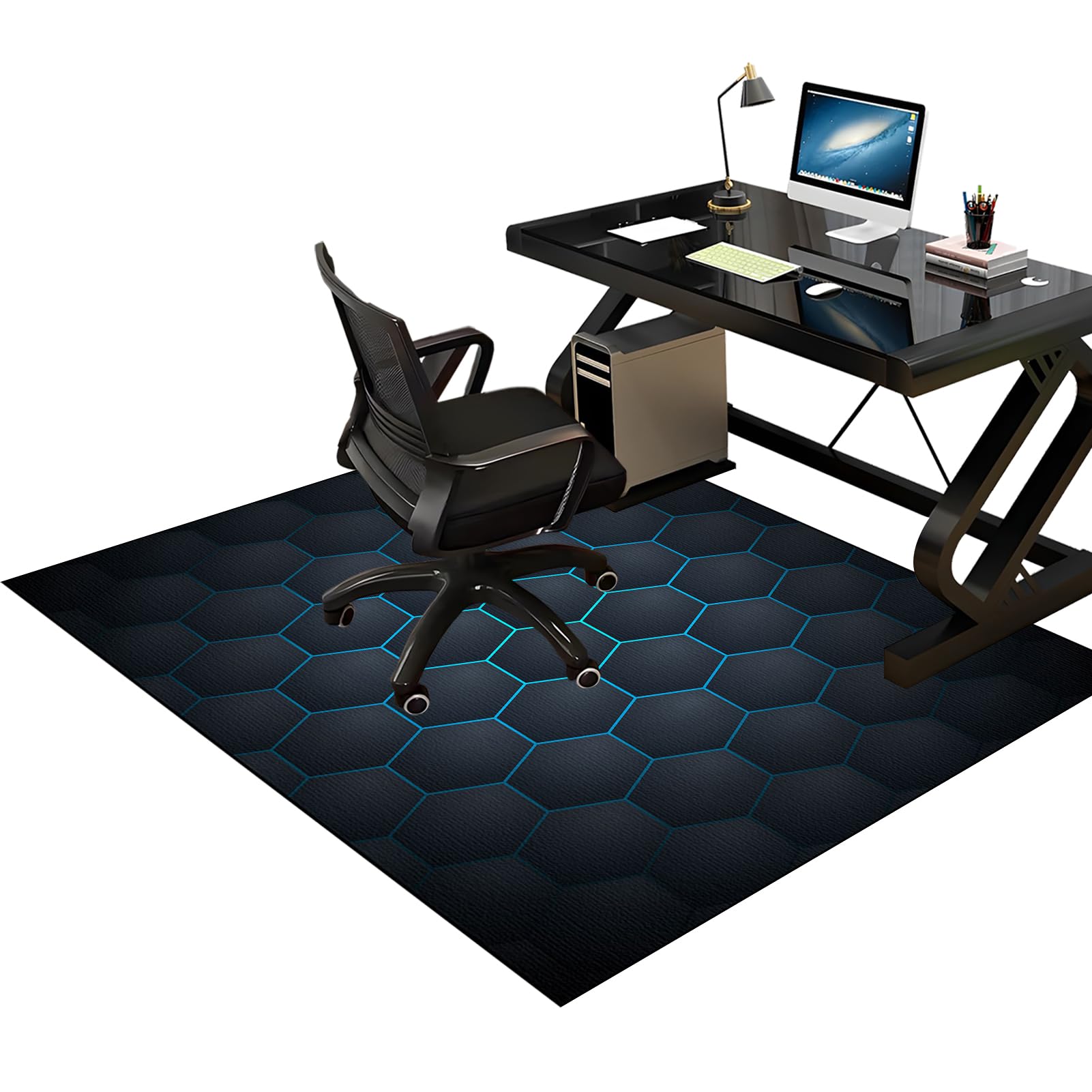 Desk Chair Floor Protector Mat Rug for Gaming Rolling Chair, Carpet Chair Mats, Office Chair Mats for Carpeted Floors, Gaming Chair Mat for Carpet Floors, Hardwood Floor Protector Mat 80 x 120 cm
