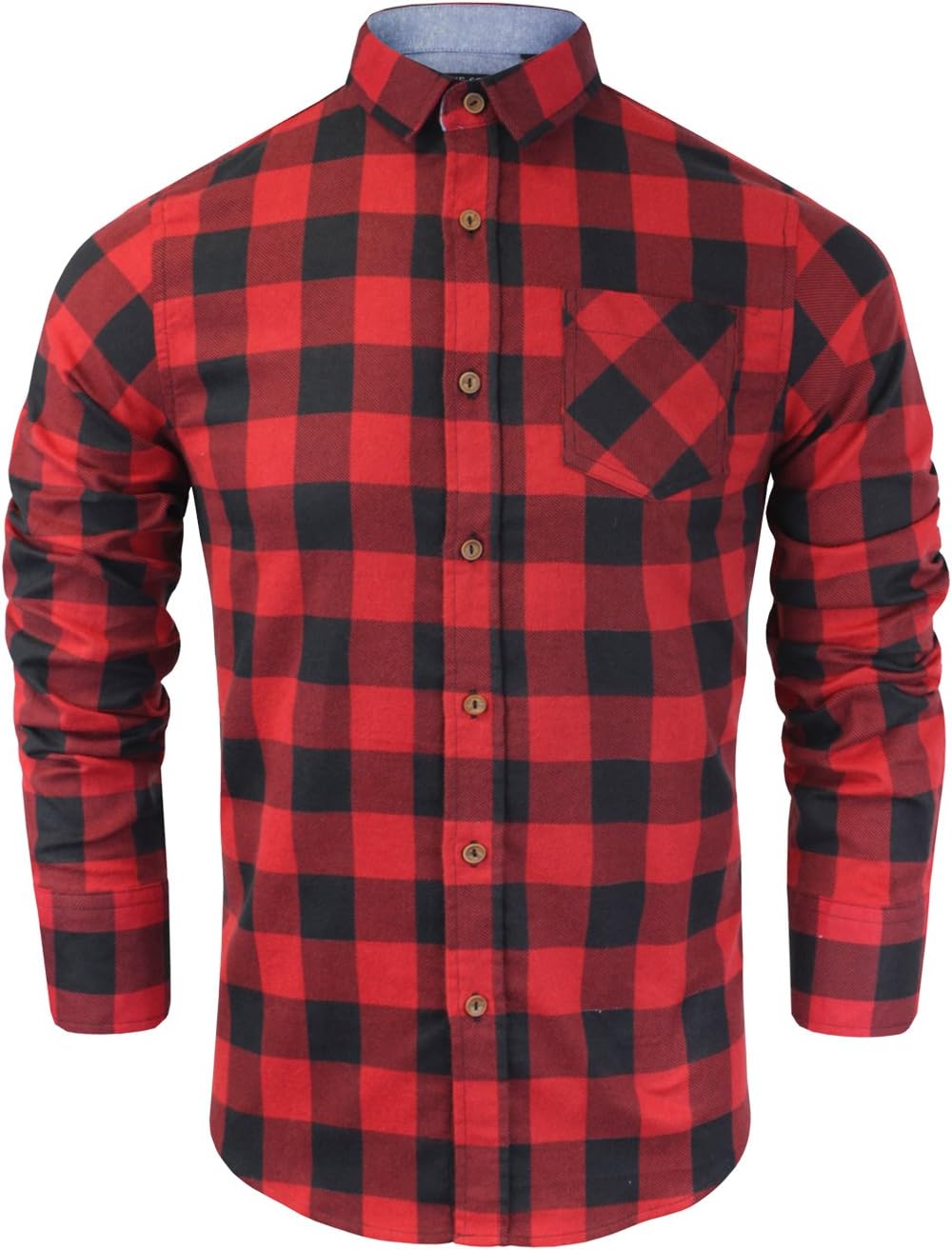 BRAVE SOUL Mens Check Shirt Jack' Flannel Brushed Cotton Long Sleeve Casual Top S-XL