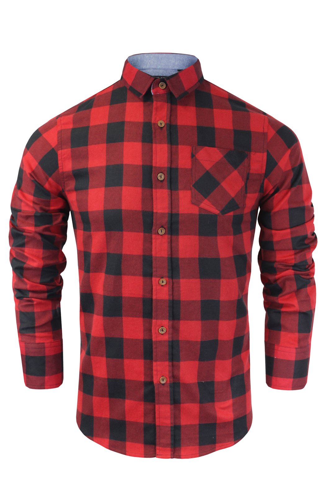 BRAVE SOUL Mens Check Shirt Jack' Flannel Brushed Cotton Long Sleeve Casual Top S-XL