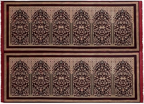 Modefa Alfombra turca de oración islámica Janamaz Sajada para múltiples personas para familia o mezquita, alfombra grande para reuniones y oraciones