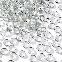 DomeStar 5Lb Flat Glass Marbles, Vase Filler, Glass Pebbles Marbles Bulk for Aquarium Table Scatters Decor