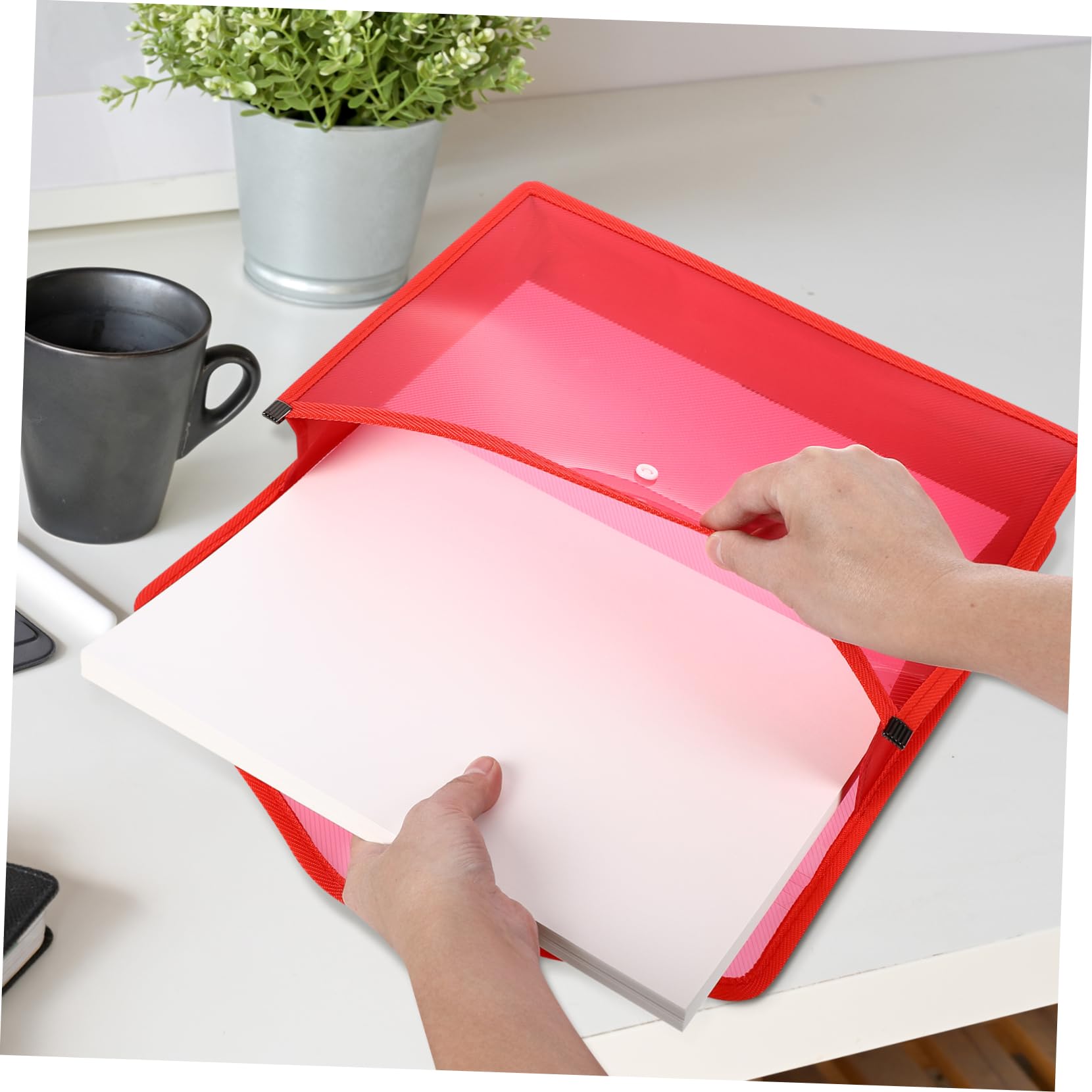 7pezzi Buste in Plastica Trasparenti con Bottone Formato Organizer per Documenti Buste per File per Ufficio Scuola e Uso Domestico