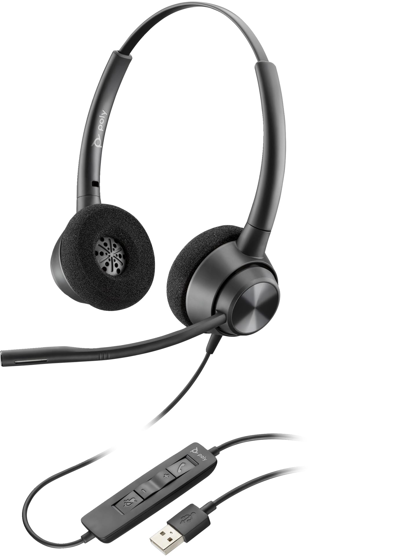 HP Poly EncorePro 310 - EncorePro 300 Series - Headset - On-Ear - Wired - USB-A - Black