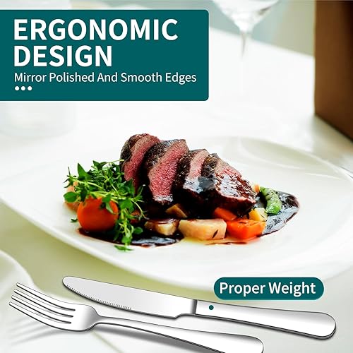 Miniatura 4 de Silverware Set ENLOY 40 Pieces Stainless Steel Flatware Set Kitchen Utensil Set Cutlery Tableware for Home and Restaurant Service for 8 Dinner