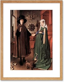 JAN VAN EYCK ARNOLFINI WEDDING OLD MASTER BLACK FRAMED ART PRINT B12X548