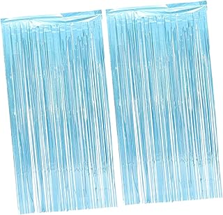 ERINGOGO 2 Cortinas para Fiestas Decoración De Puertas Cortina De Oropel con Flecos Decoración De Fiestas Cortina De San Valentín Cortina De Fiesta Cortina De Plástico Azul