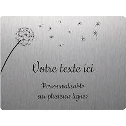 Chapa Con Huella Dactilar Mygoodprice - Placa grabada funeraria, diseño de diente de león autoadhesivo, 20 x 15 cm, personalizada, 1 a 3 líneas, aluminio cepillado