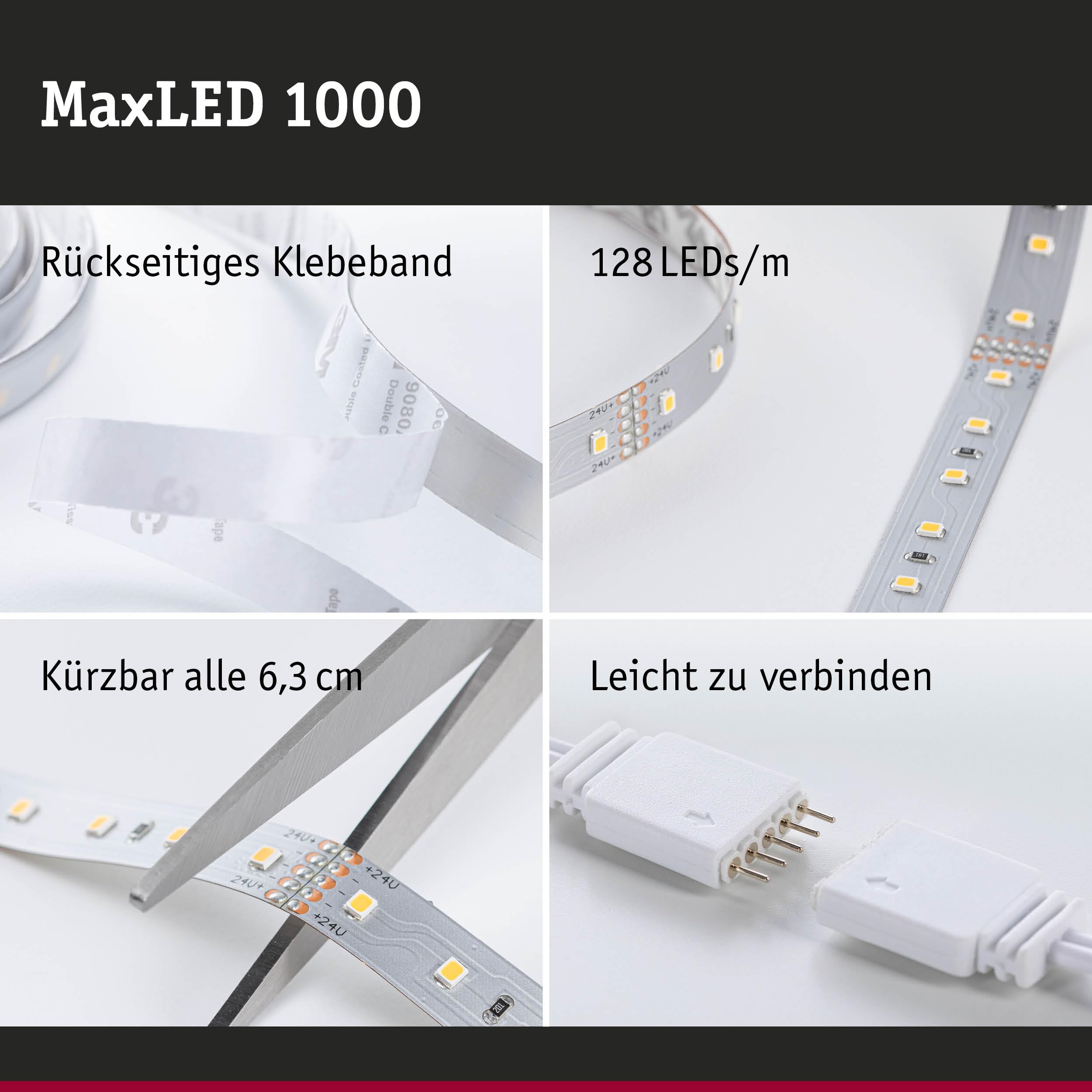 Paulmann MaxLED 1000 LED Strip Basisset 3m Neutralweiß 22W 1100lm/m 4000K 40VA 71247