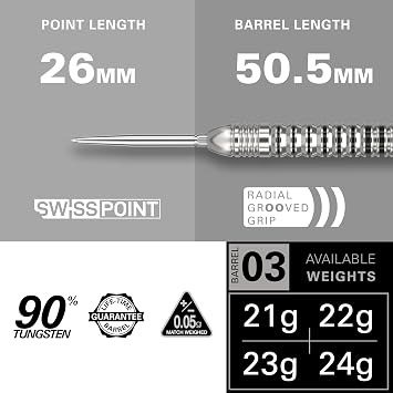 Target Darts EXO Edition 90% Tungsten Steel Tip Darts Set 23g Barrel SP03 Steel Tip Dart Set, Swiss Point Darts with Pro Grip Shafts and No.6 Flights, SP Tool Included