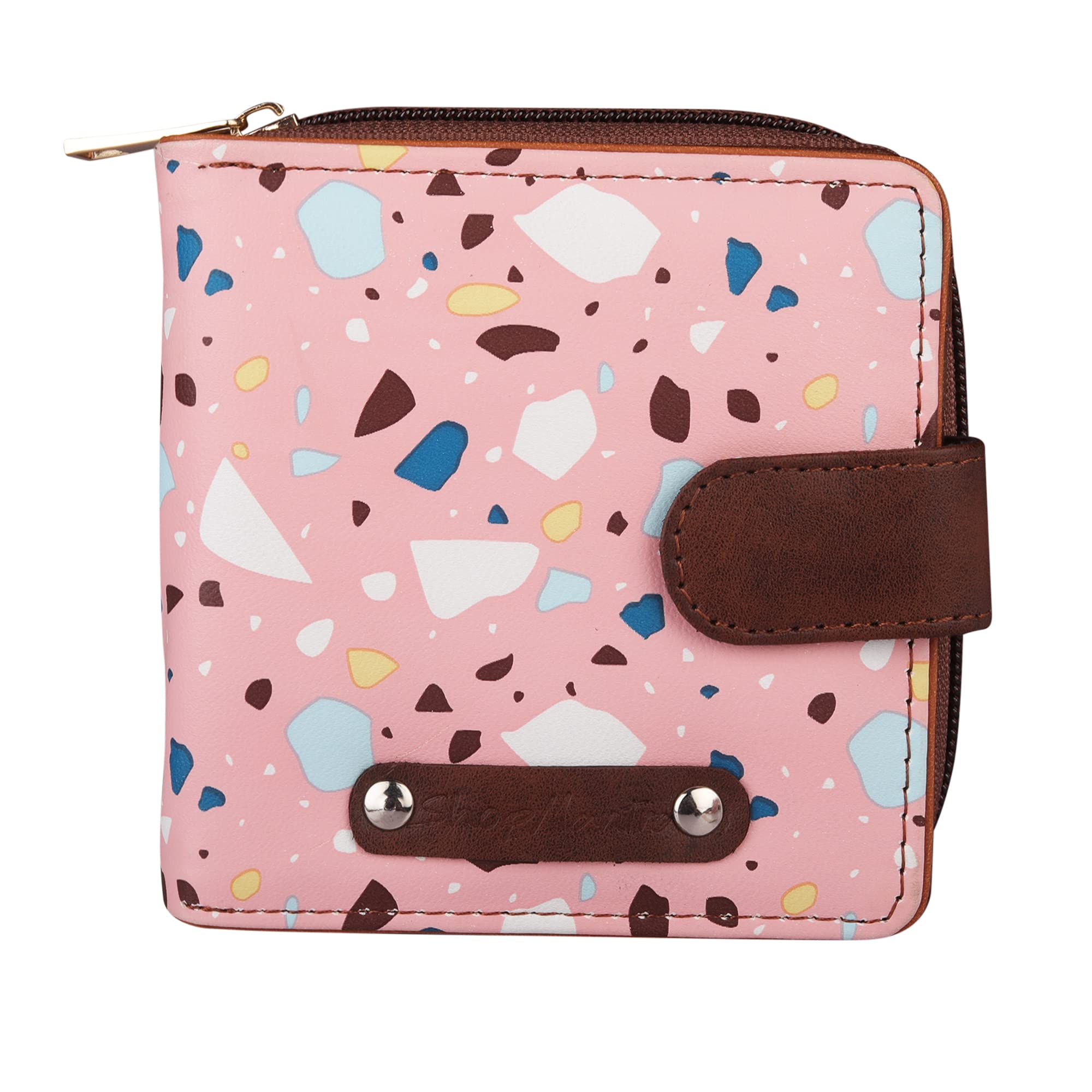 Women's Wallet | Wallet for Women | Card Holder Colored Stone Print Premium Vegan Faux Leather Wallet Compact Size 4.25" x 4.25" x 1" Inch-image-34