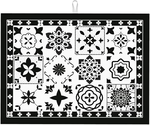 Miniatura 9 de Alfombrilla absorbente para secar platos para encimera de cocina, almohadilla de secado de platos de microfibra de flores rosas, accesorios de