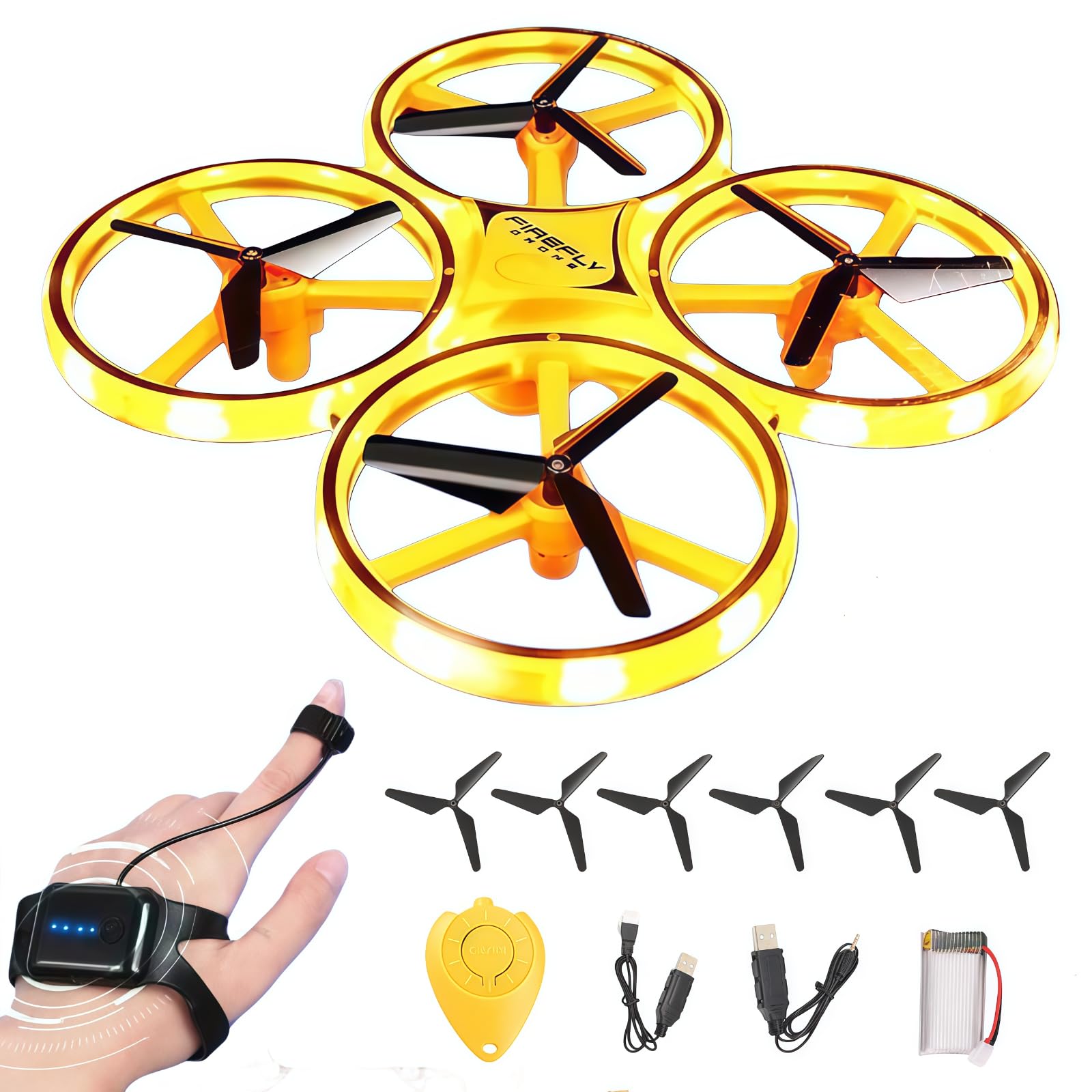 2025 Upgraded Hand Controlled Drone for kids,Somatosensory aircraft with Smart Watch Controlled, Gesture sensing aircraft Cool LED Remote Control