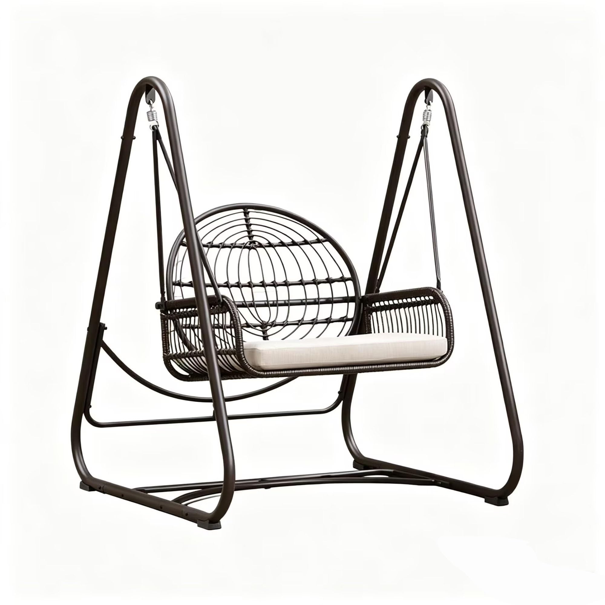 Balcony Hanging Chair, Indoor Home Rattan Swing, Small Apartment Popular Lazy Hanging Rocking Chair(Coffee)