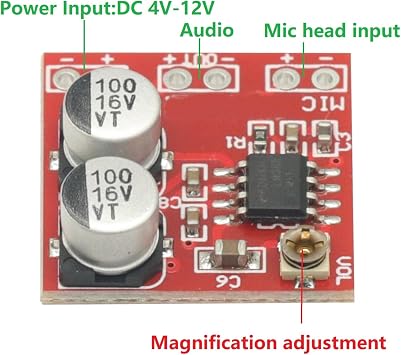5pcs LM386 Electret Microphone Amplifier Board,Microphone Amplifier DC4-12V