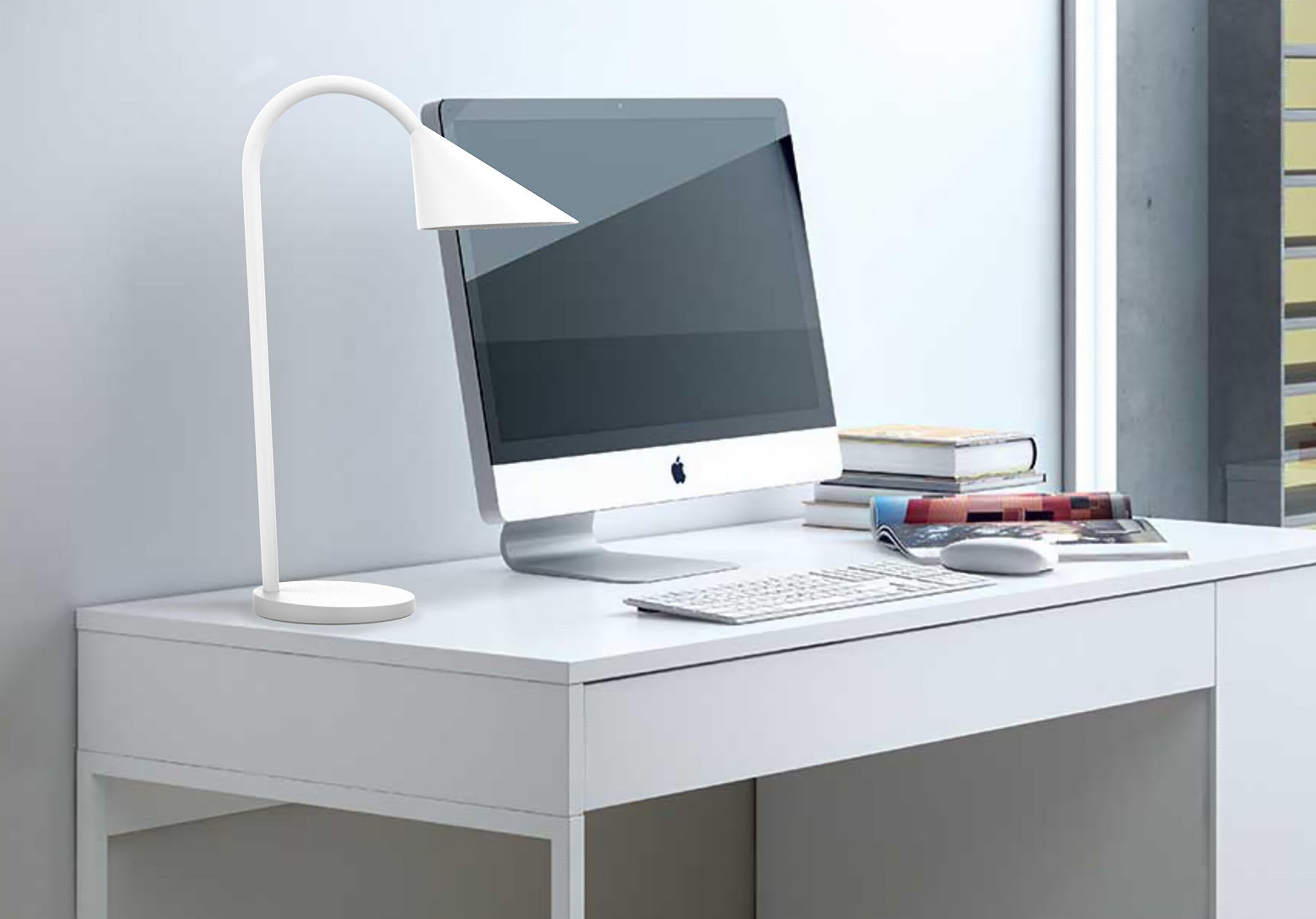 Unilux 400077404 moderne LED-Schreibtischlampe, flexible Schreibtisch-Leuchte Bürolampe Tischlampe Leselampe Leuchte Büroleuchte Schreibtischleuchte Tischleuchte