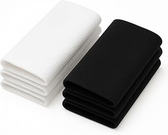 Aida Kit 18 Count 12x18 Inch 6 Pcs Cross Stitch Fabric Kit Includes 18 Count 3 Black Cloth and 3 Cloth White Cotton 18 Ct Aida Cross Stitch Fabric for Needlework and Embroidery