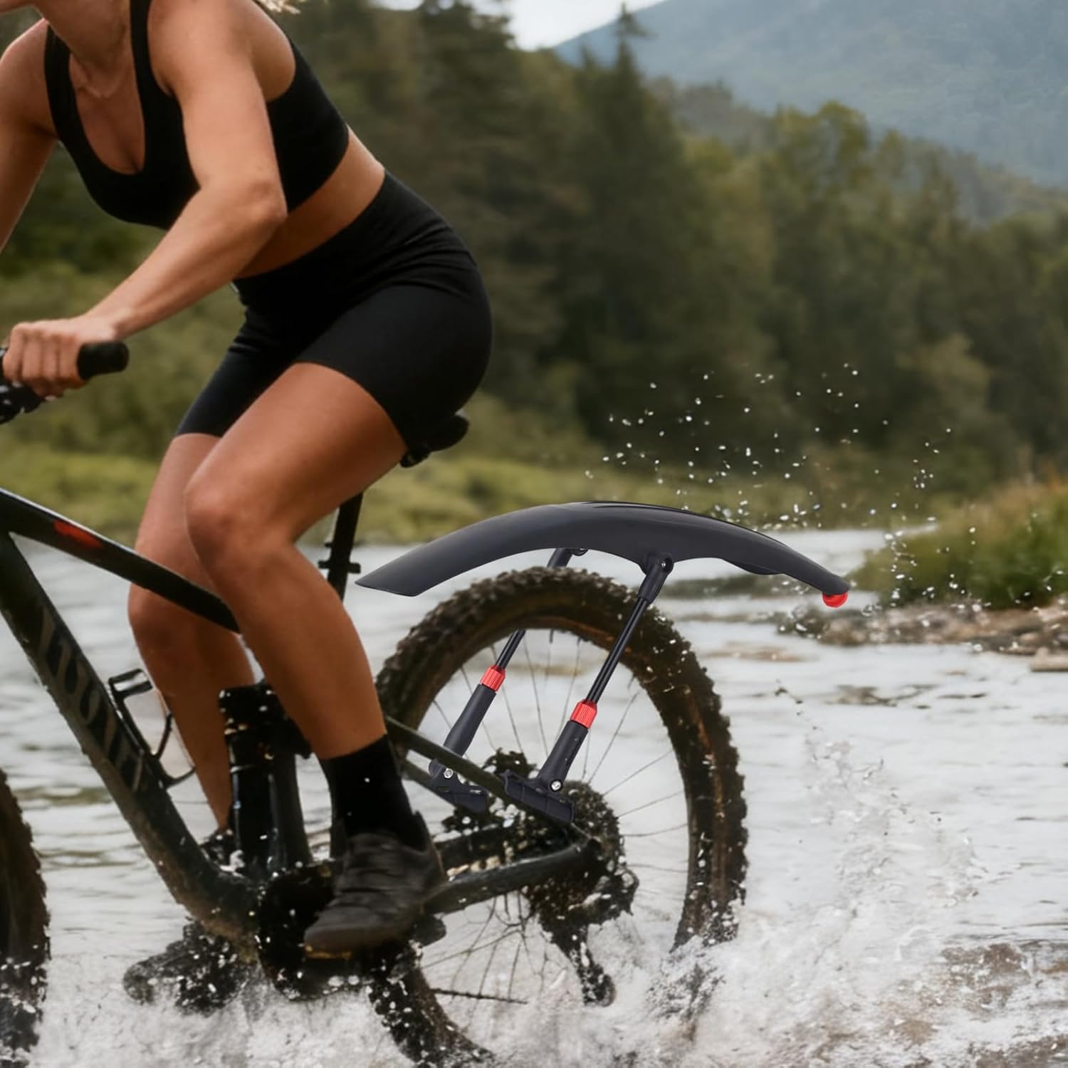 Bicycle Mudguard Set, with Lightweight Splash Guard, 44.5x7.7cm, Universal Splash Guard, Mountain Bike Fenders, Easy Quick Installation, for Road, Trail, Commute, Cycling, Biking, Outdoors