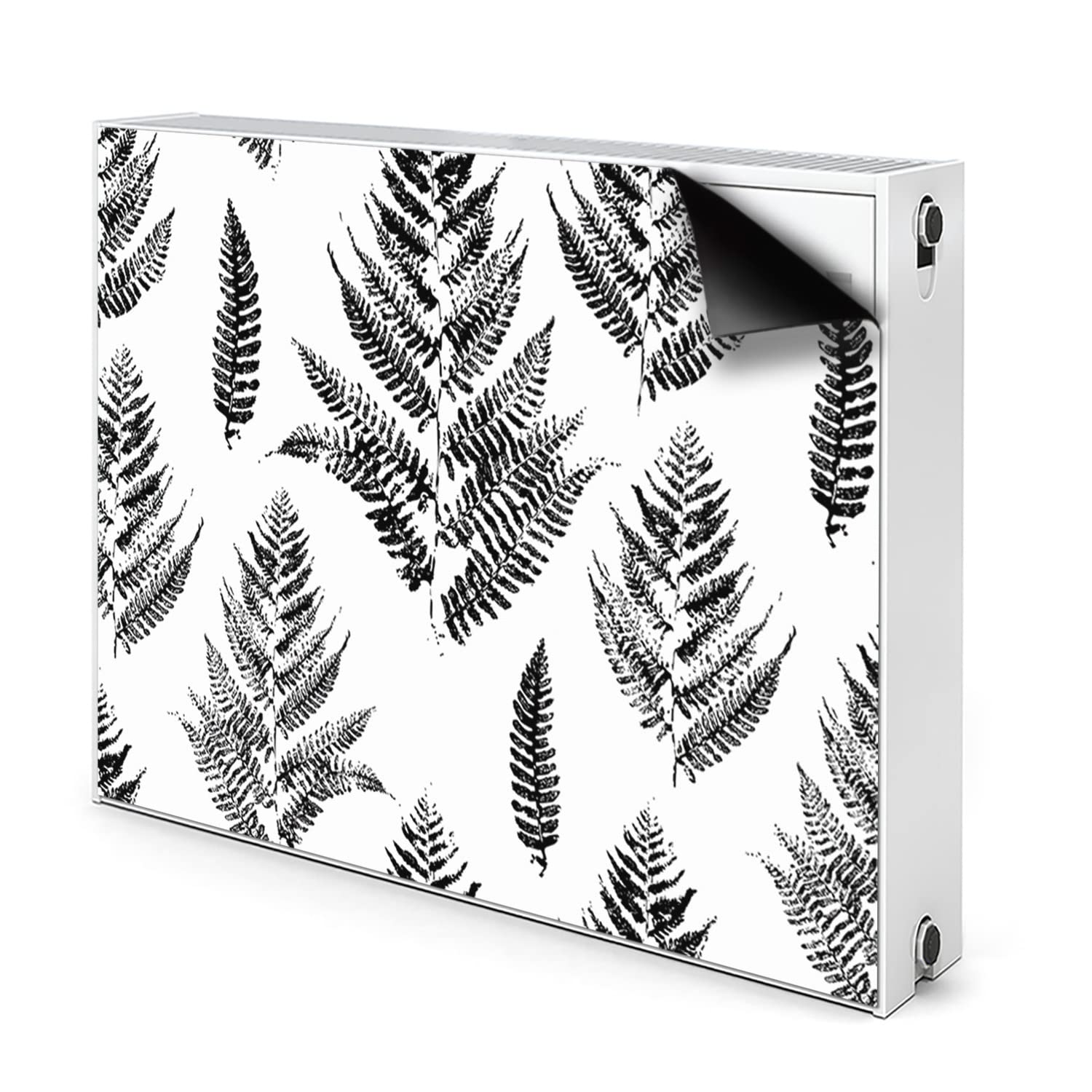 Cache radiateur blanc 80x60cm magnétique Decormat à motif fougère