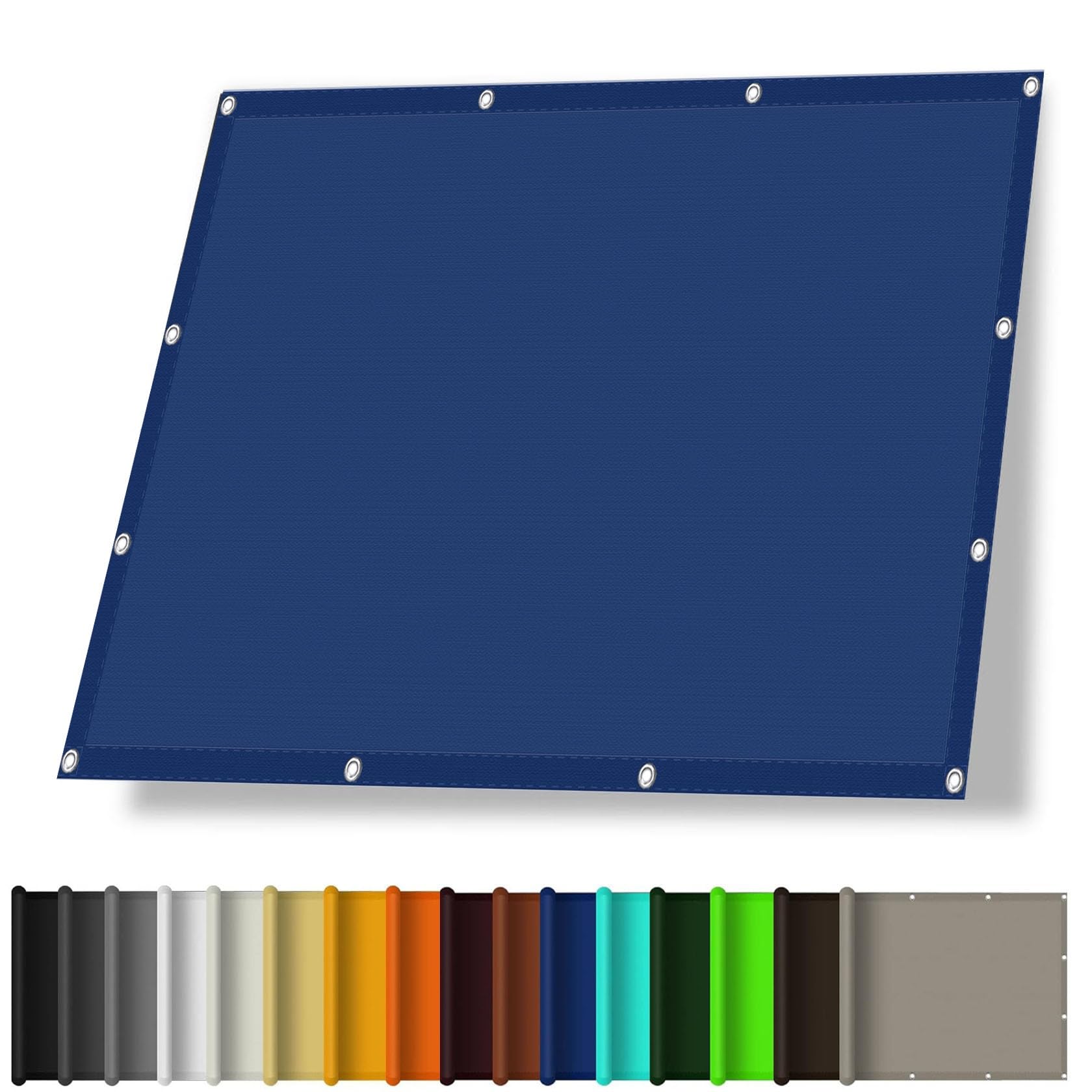 Voile d'ombrage bleu foncé rectangulaire 2x6,5m avec protection UV 98% pour l'aménagement extérieur