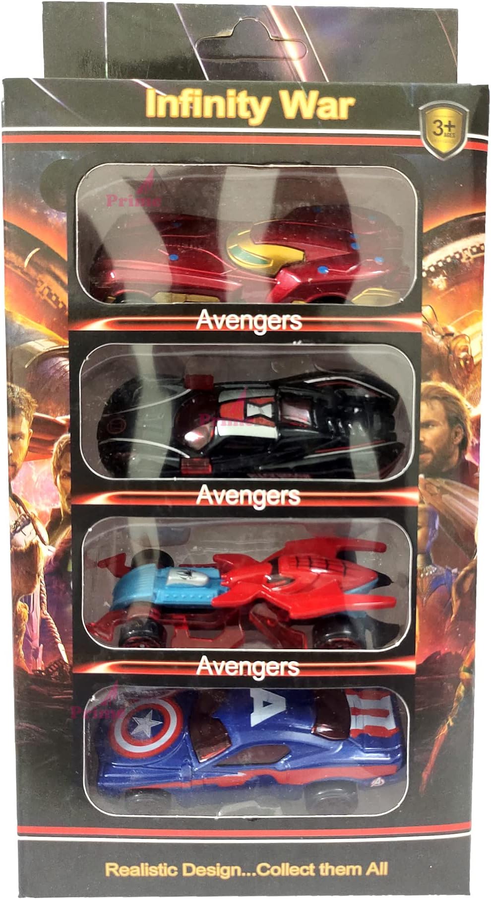 PRIMEFAIR Diecast Metal Car Set Models of Toy Avengers Cars for Children(4 Pcs Set) (Multicolor, Pack of: 4)