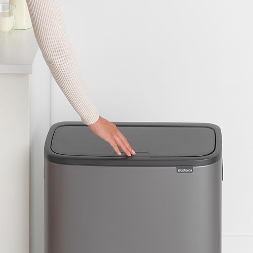 Vista 99 de Brabantia Bo - Cubo de basura – 1 cubo interior de 9.5 galones (acero mate FPP) cubo de basura para residuos/reciclaje, compartimento extraíble +