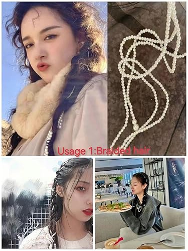 Miniatura 3 de Pinzas de pelo con perlas de imitación, pinzas para trenzar el cabello, cadena de cabello largo, accesorios de bricolaje, banda de pelo de moda,