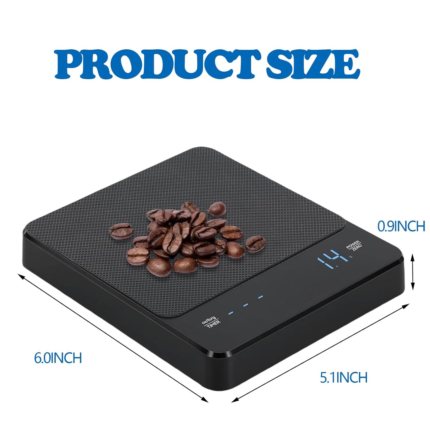 High-Precision Coffee Scale with Timer, 0.1g Accurate Mini Espresso Scale with Silicone Mat, Rechargeable Digital Kitchen Scale for Espresso and Pour-Over Brewing, LCD Display