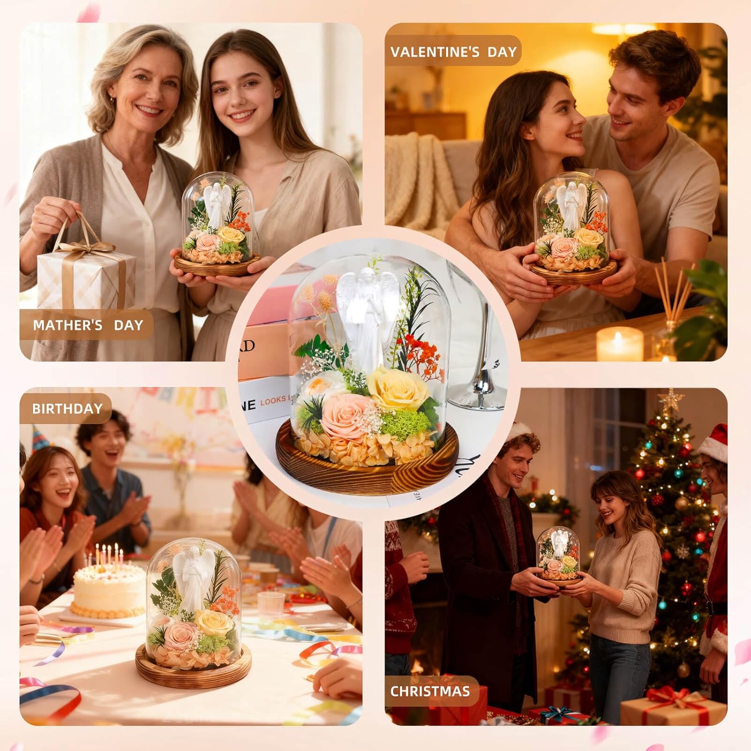 Birthday Gifts for 40 50 60th Women Fresh Flowers for Delivery Forever Preserved Real Rose Anniversary for Mom Grandma Her Wife Sister Best Friend