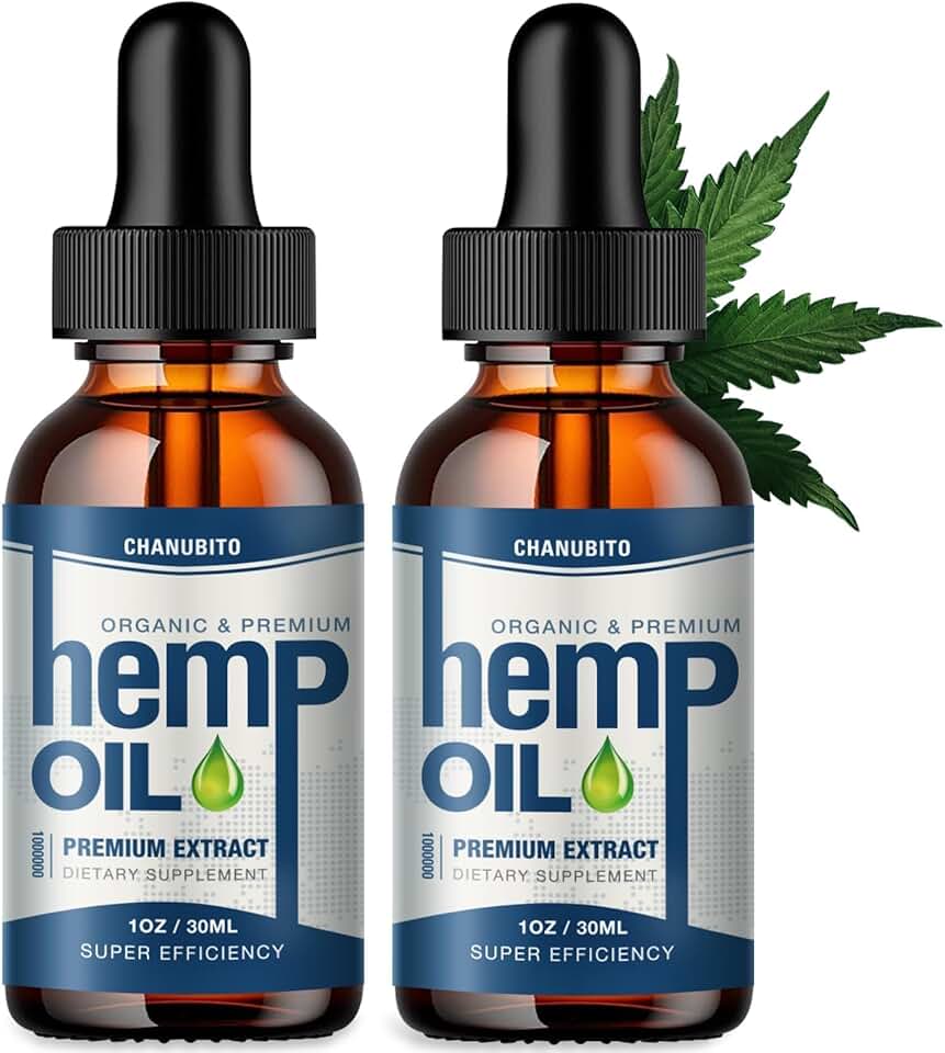 (2 Pack) Hemp Oil Organic High Potency - Relieve Good Mood - 100% Natural Hemp Drops 1,000,000 Maximum Strength -Hemp Oils Tincture for Pain Relief, Sleep, Skin, Vegan, Non-GMO