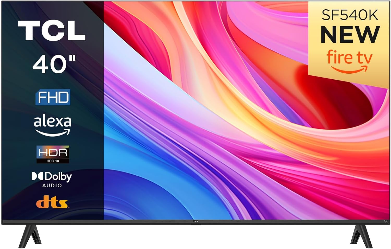 TCL 40SF540K 40-inch FHD Smart Television – HDR & HLG-Dolby Audio-DTS Virtual X/DTS-HD-Metal Bezel-less-Dual-band Wifi 5-with Fire OS 7 system