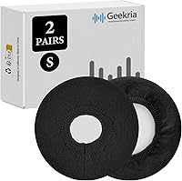 Vista 1 de Geekria 2 pares de almohadillas de punto para audífonos, certificado de seguridad del producto, protectores sanitarios lavables y elásticos