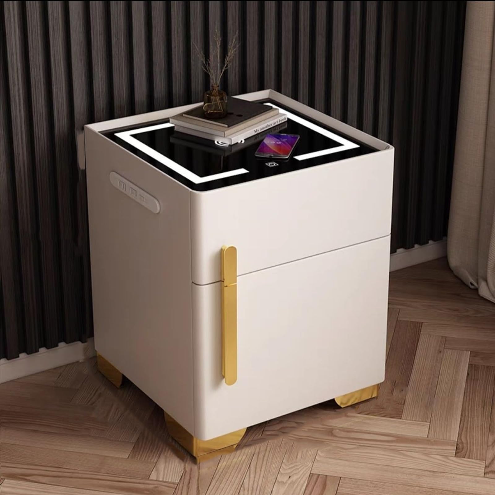 Table de chevet intelligente LED et induction pour chambre