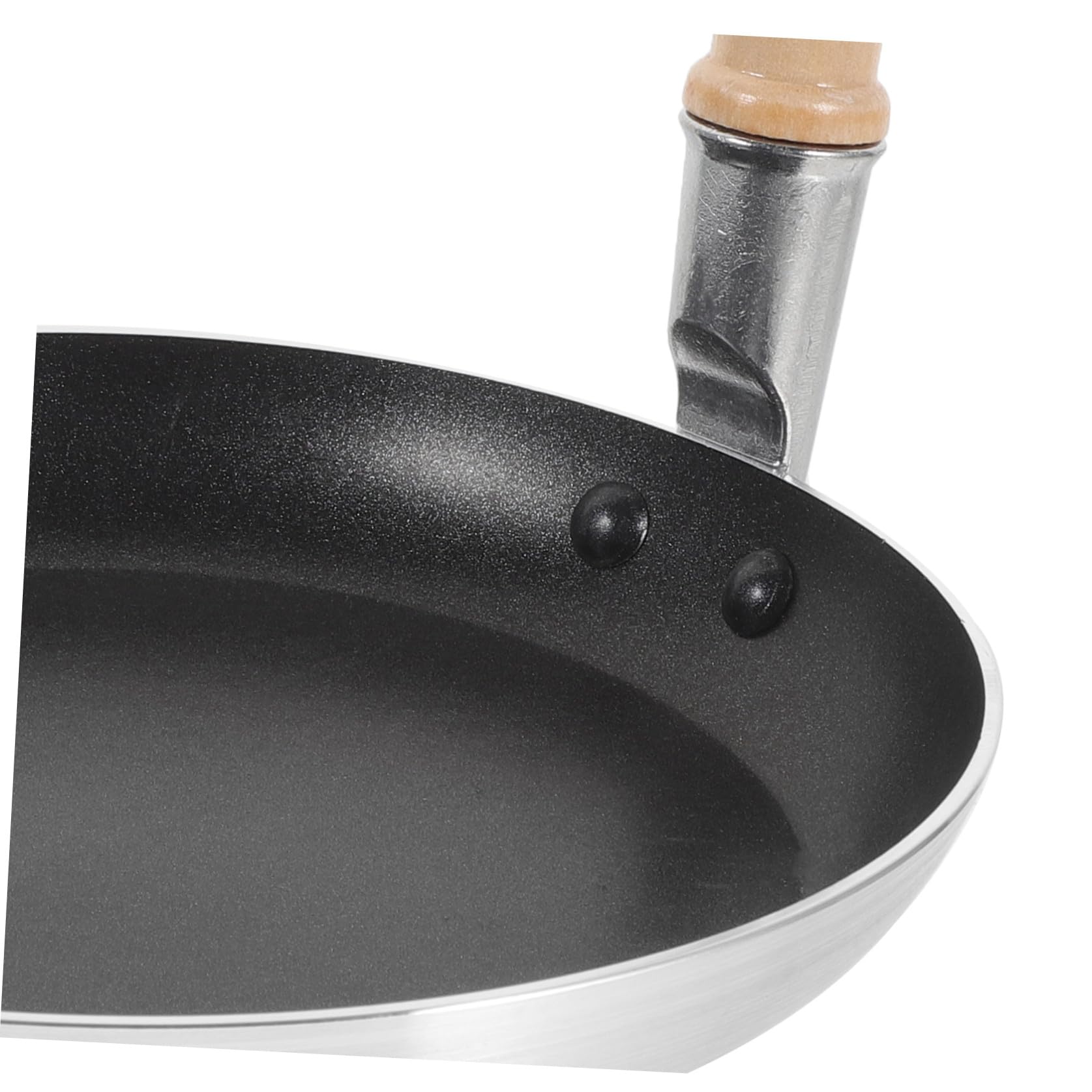 BESPORTBLE Padella Antiaderente Piccola per Uova Manico Verticale in Legno, per Cucina Giapponese e Frittate, Fondo Piatto da 19 CM Resistente al Calore