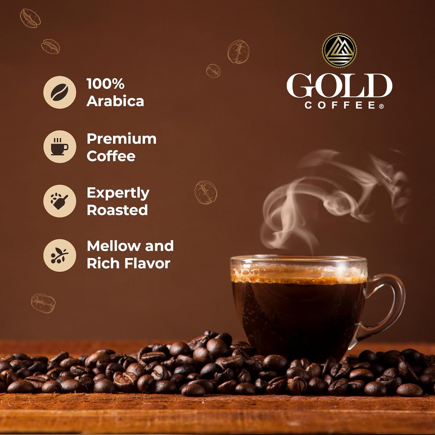 Gold Coffee Co. Kanaloa Premium House Blend - Medium Roast, Finely Ground |100% Arabica Coffee - Notes of Caramel, Honey, Mango Nectar, 12 oz. (Pack of 4)