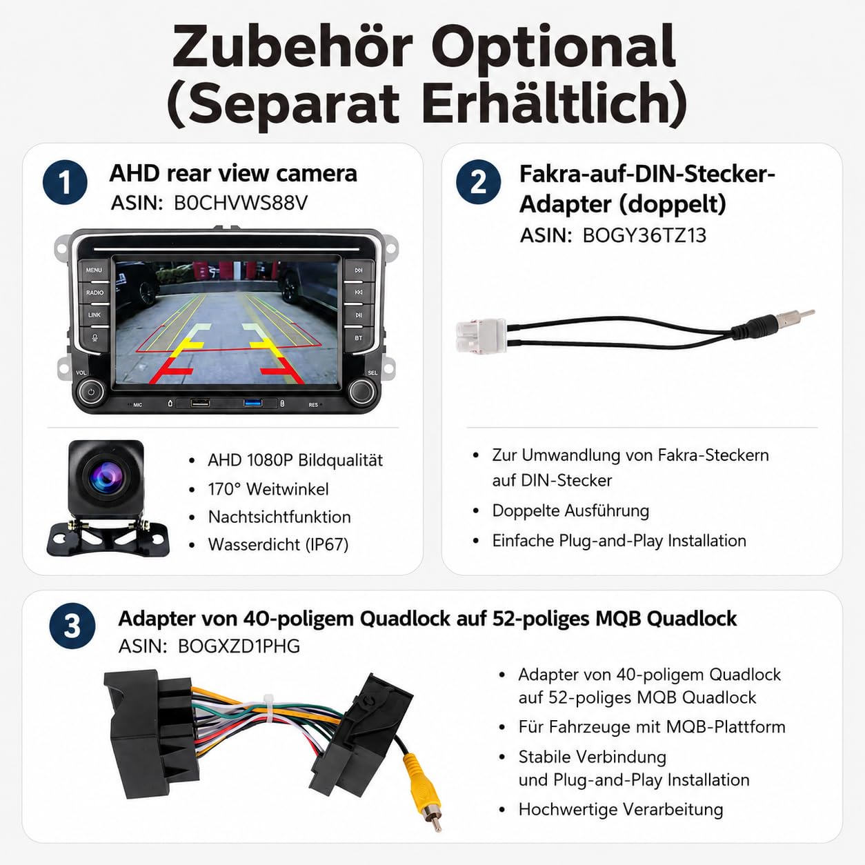 Spezialanschluss-Autoradio für VW Golf 5, 6, T5, Polo 6R, Passat mit Linux-System | Kabelloses CarPlay/Android Auto/Bluetooth/FM/AM/RDS/USB HiFi 100W