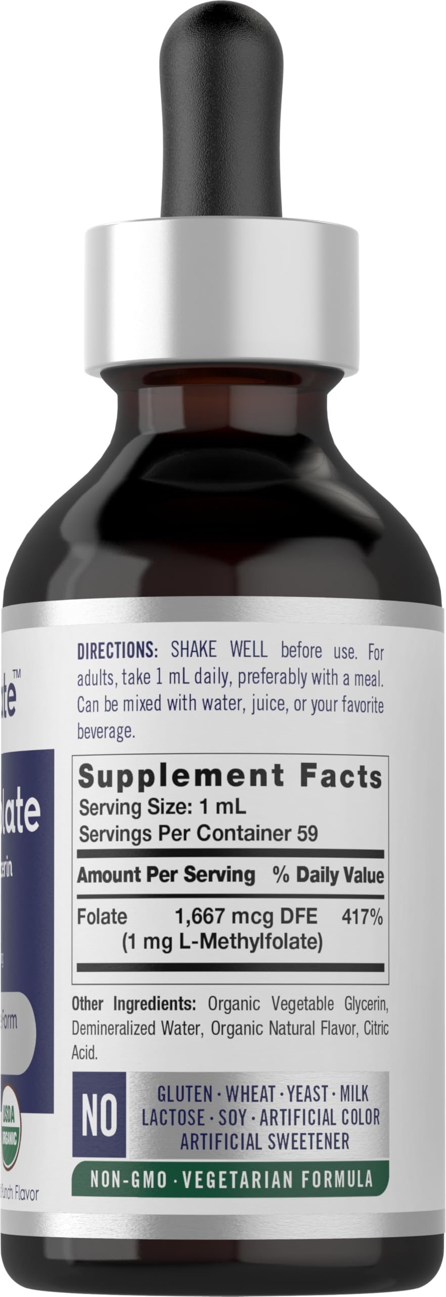 Carlyle L-Methylfolate Drops 1mg | 2 Fl Oz | Liquid Sublingual — Amazon image 2