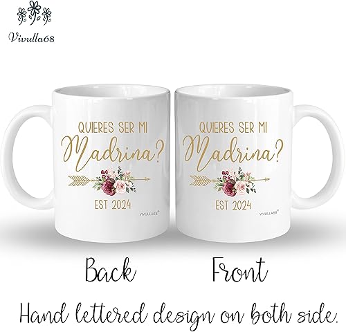 Miniatura 2 de Vivulla68 Quieres Ser Mis Padrinos De Bautizo, Bautizo Recuerdos Juego De 2 Tazas 2024, Recuerdos De Bautizo Para Niño, Niña, Propuesta de Padrinos