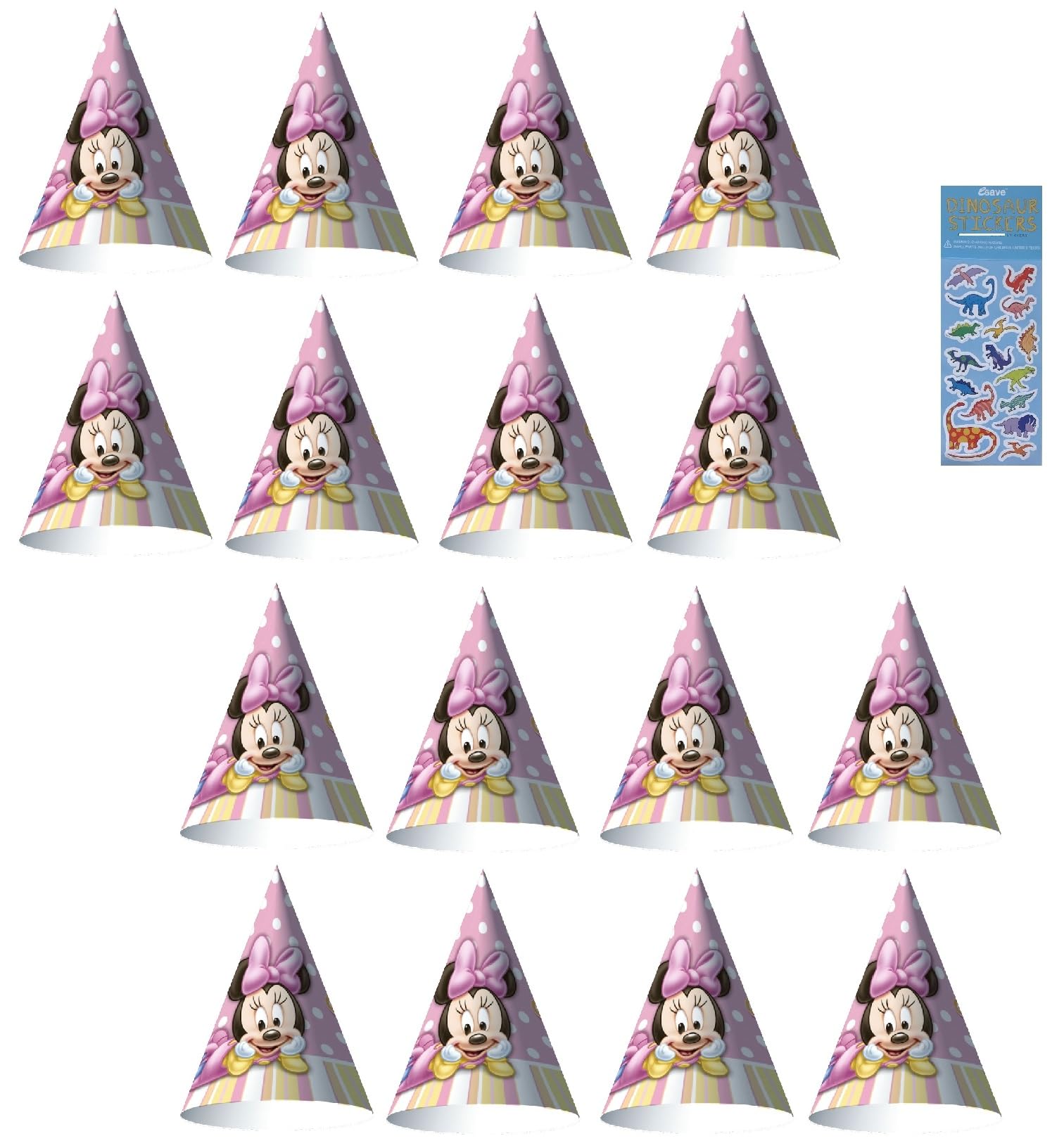 Unique Powerpuff Girls Party Supplies Bundle Pack Includes Party Cone Hats - 16 Count Pink