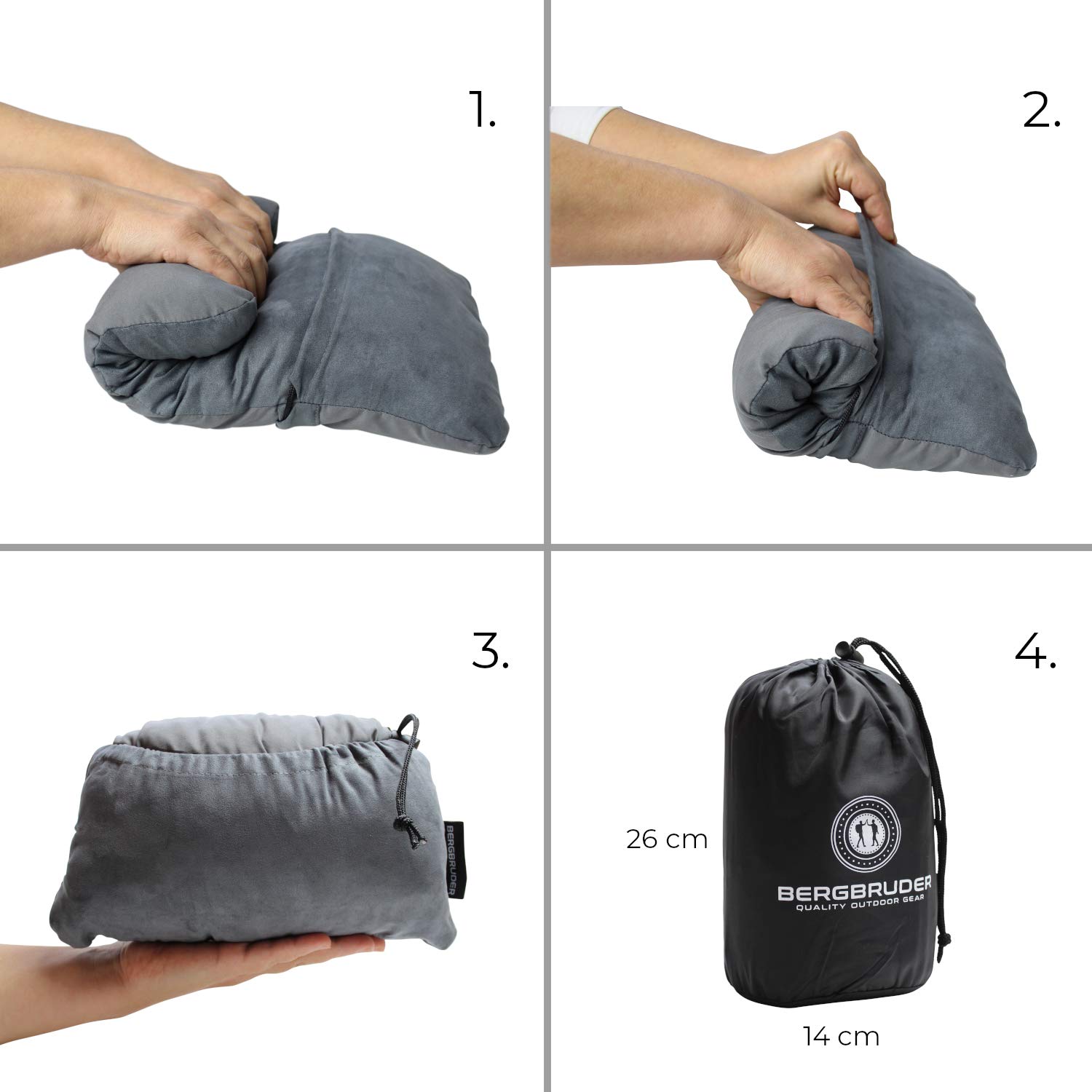 ACCURATEX Campingkussen - 100% katoenen ademende hoes, versnipperd geheugenschuim samendrukbaar reiskussen, camping en reisaccessoires-klein backpackingskussen Camping Essentials om te slapen, auto en