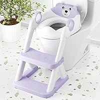 Vista 10 de COOSEYA Asiento de inodoro, asiento de entrenamiento para ir al baño para niños pequeños, entrenamiento de inodoro 2 en 1 mejorado para niños