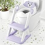 COOSEYA Toilet Seat, Potty Training Seat for Toddler, Upgraded 2-in-1 Potty Toilet Training for Boys and Girls,Waterproof Cushioned Mat with Non-slip Step Stool(Purple)