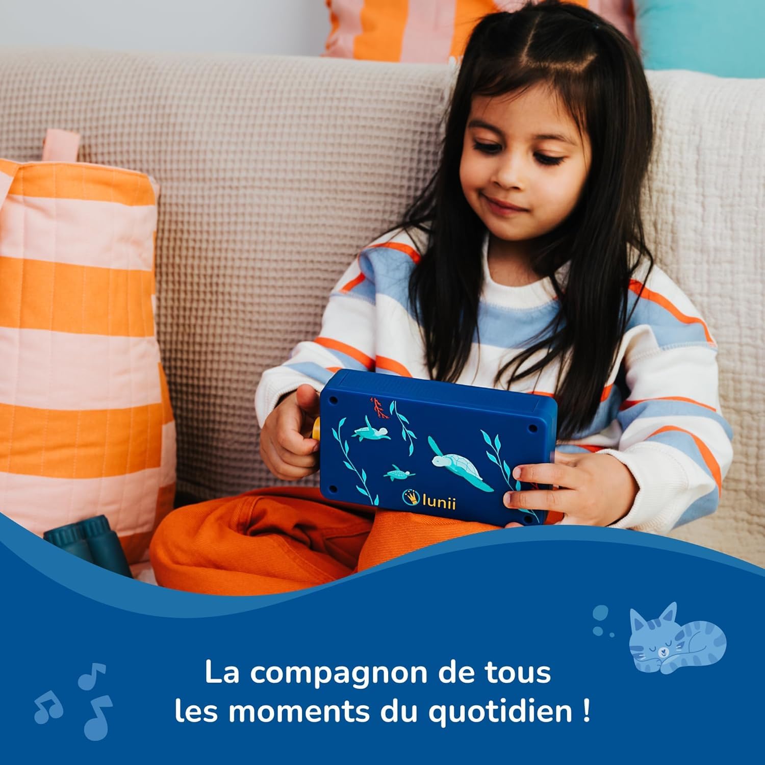 Lunii - La mia Fabbrica a Storie Edizione Limitata Ocean e Il Suo Casco Blu Abbinato - narratore per Bambini dai 3 agli 8 Anni - 13 Storie interattive Incluse 1:41 di ascolto - Storie Made in France